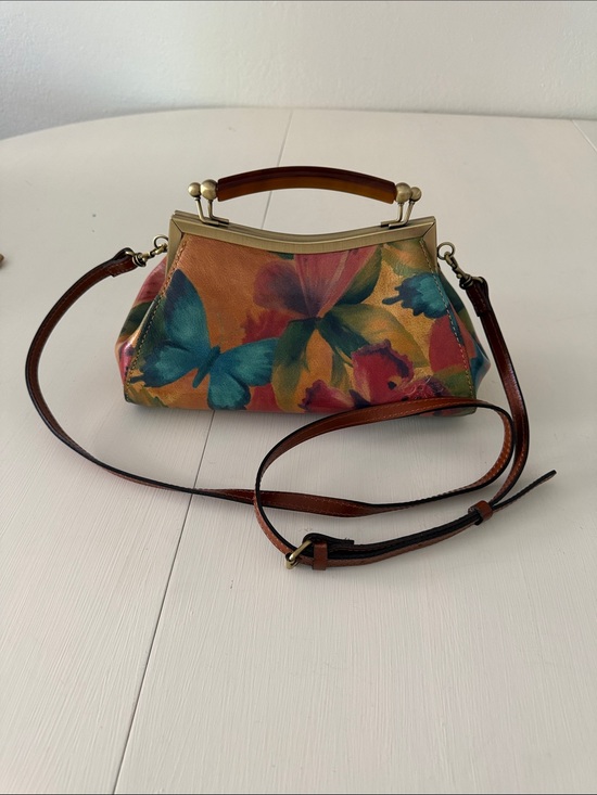 Patricia Nash Handbags - Patricia Nash Multicolor Butterfly Print Top-Handle Crossbody - Teal & Orange